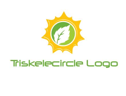 leaf in centre of sun logo