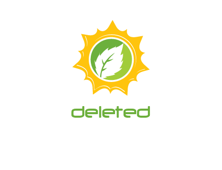 leaf in centre of sun logo