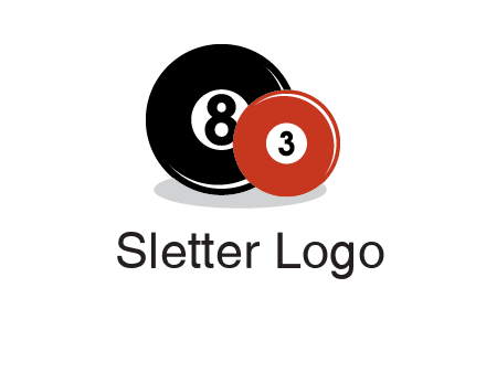 two snooker balls games logo