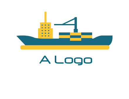 crane and deckhouse on consignment shipping logo icon