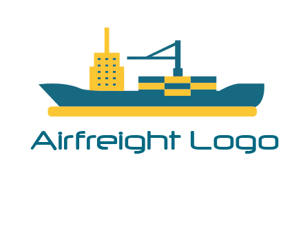 crane and deckhouse on consignment shipping logo icon