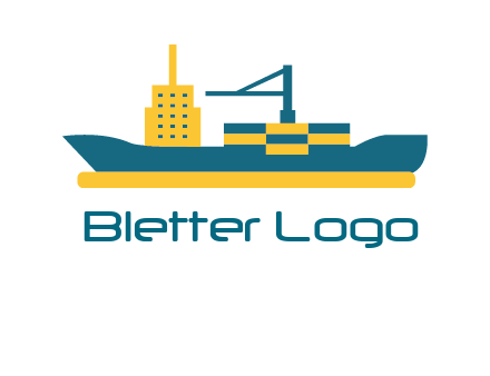 crane and deckhouse on consignment shipping logo icon