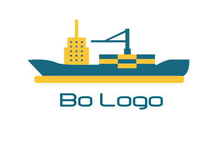 crane and deckhouse on consignment shipping logo icon