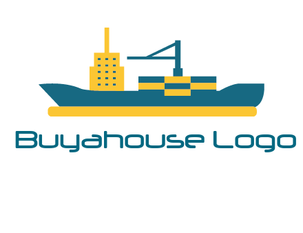 crane and deckhouse on consignment shipping logo icon