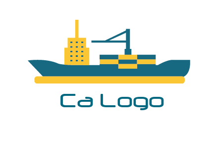 crane and deckhouse on consignment shipping logo icon