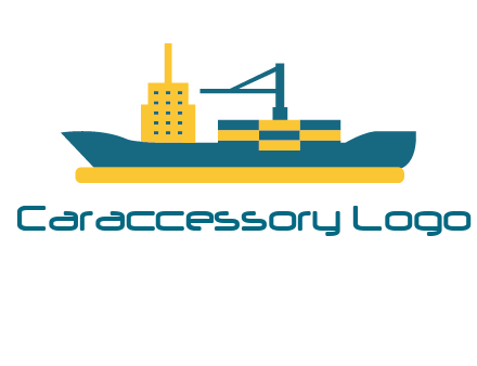 crane and deckhouse on consignment shipping logo icon