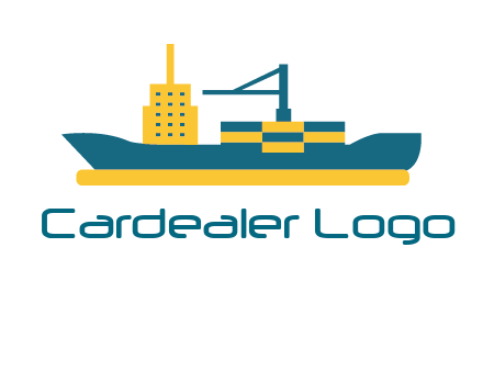 crane and deckhouse on consignment shipping logo icon