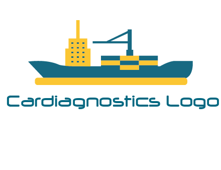 crane and deckhouse on consignment shipping logo icon