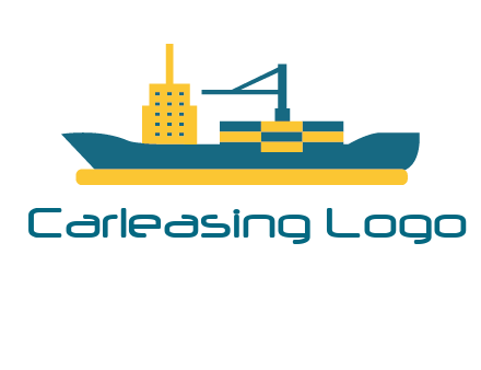 crane and deckhouse on consignment shipping logo icon