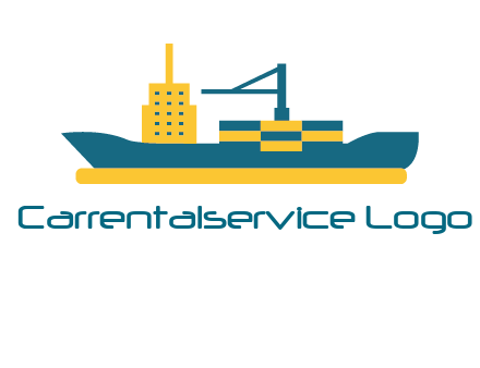 crane and deckhouse on consignment shipping logo icon