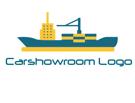 crane and deckhouse on consignment shipping logo icon