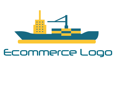 crane and deckhouse on consignment shipping logo icon