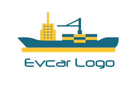 crane and deckhouse on consignment shipping logo icon