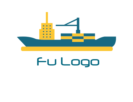 crane and deckhouse on consignment shipping logo icon