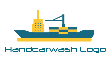 crane and deckhouse on consignment shipping logo icon