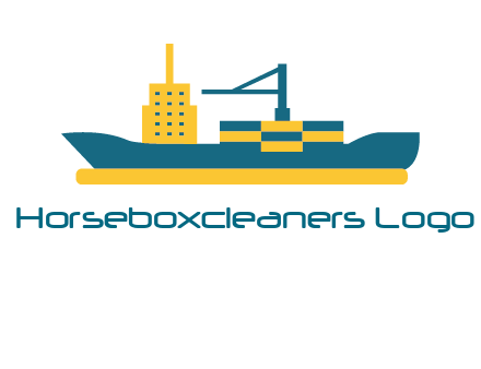 crane and deckhouse on consignment shipping logo icon