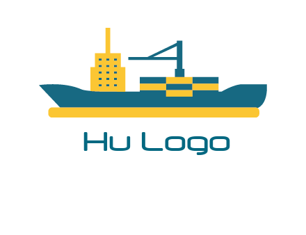 crane and deckhouse on consignment shipping logo icon