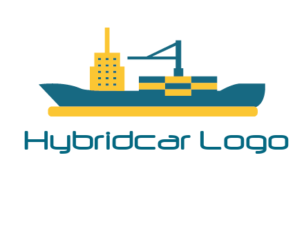 crane and deckhouse on consignment shipping logo icon