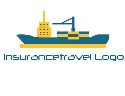 crane and deckhouse on consignment shipping logo icon