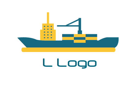 crane and deckhouse on consignment shipping logo icon