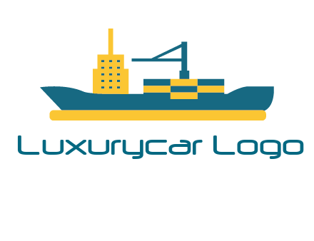 crane and deckhouse on consignment shipping logo icon