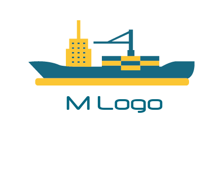 crane and deckhouse on consignment shipping logo icon