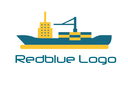 crane and deckhouse on consignment shipping logo icon