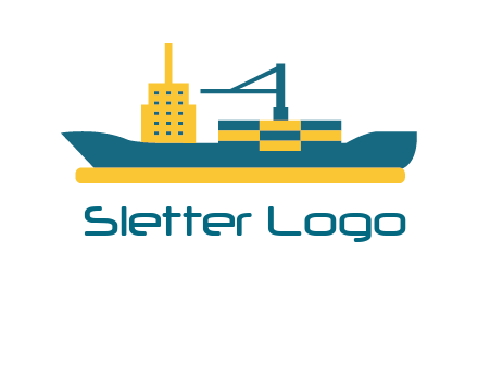 crane and deckhouse on consignment shipping logo icon