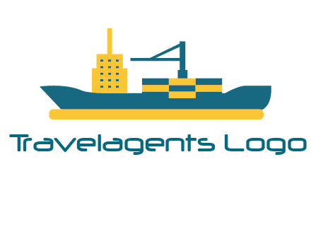 crane and deckhouse on consignment shipping logo icon