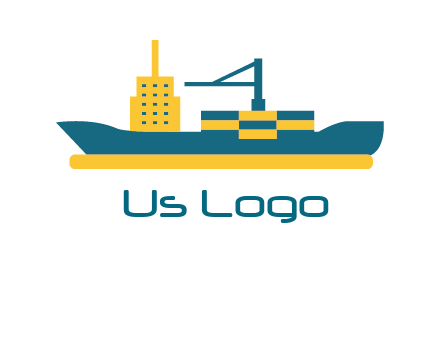 crane and deckhouse on consignment shipping logo icon