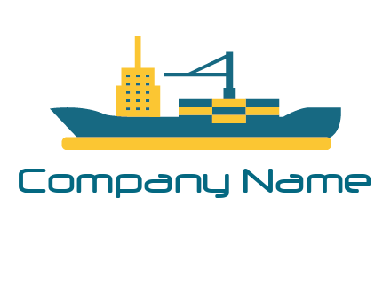 crane and deckhouse on consignment shipping logo icon