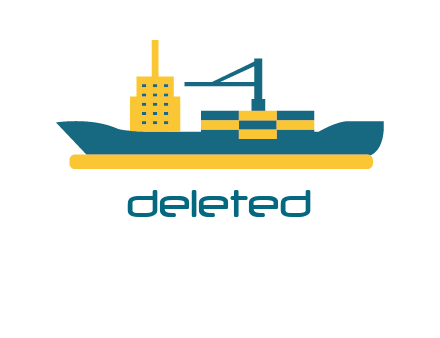 crane and deckhouse on consignment shipping logo icon