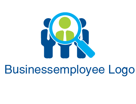 executives under magnifying glass employment logo