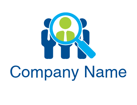 executives under magnifying glass employment logo