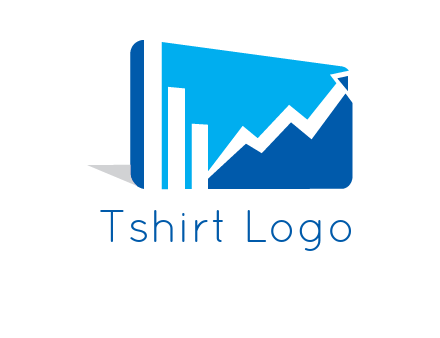 progressive bar and line graph rectangle finance logo