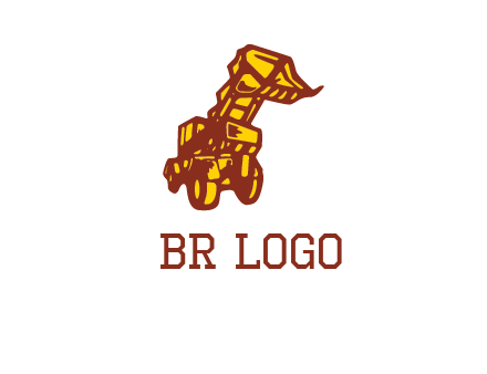 frontal digger illustration logo