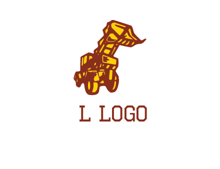 frontal digger illustration logo