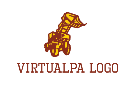 frontal digger illustration logo