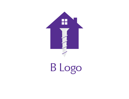 screw and house construction logo