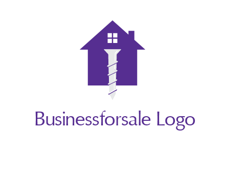 screw and house construction logo