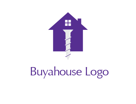 screw and house construction logo