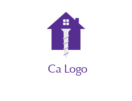 screw and house construction logo