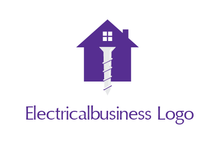 screw and house construction logo