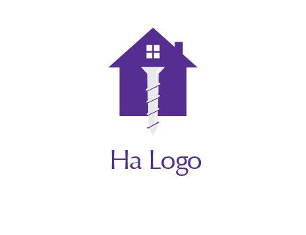 screw and house construction logo