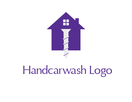 screw and house construction logo