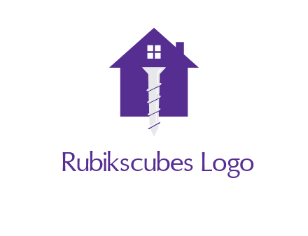 screw and house construction logo