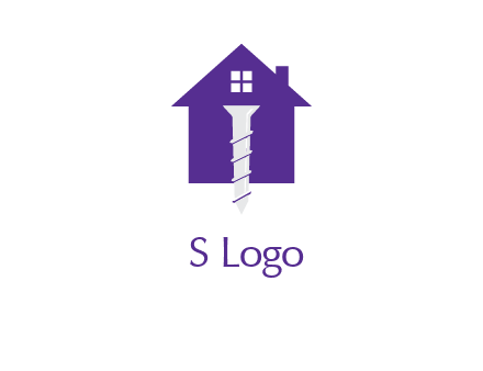 screw and house construction logo