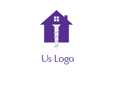 screw and house construction logo