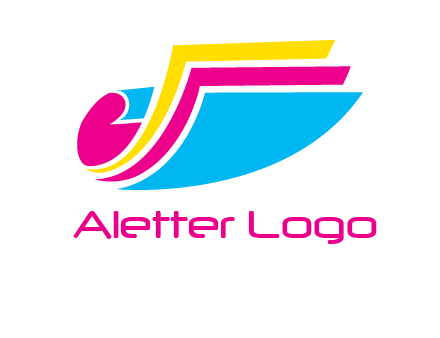 curvy colorful papers printing logo