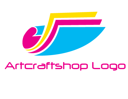 curvy colorful papers printing logo